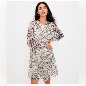 LOFT Shimmer Animal Print Swingdress